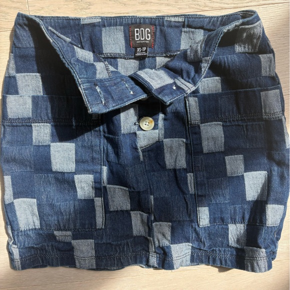 Denim patchwork mini skirt - Picture 3 of 5